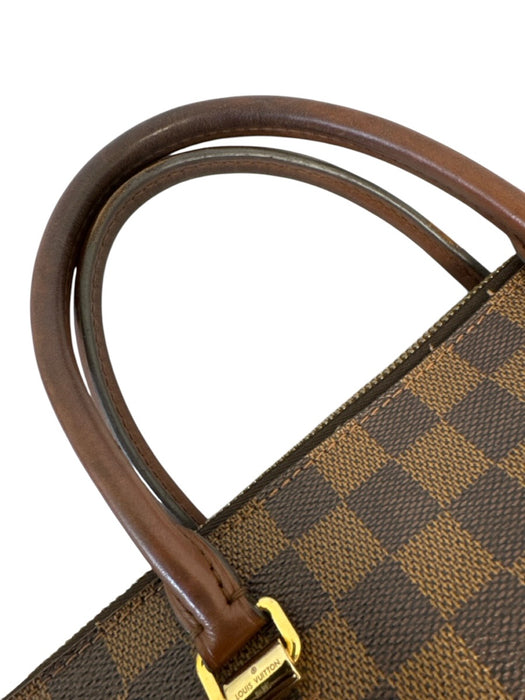 Louis Vuitton Brown Print Coated Canvas Damier Ebene Top Handle Tote Bag Brown Print / Medium