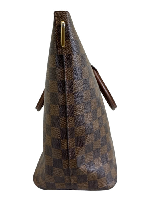 Louis Vuitton Brown Print Coated Canvas Damier Ebene Top Handle Tote Bag Brown Print / Medium