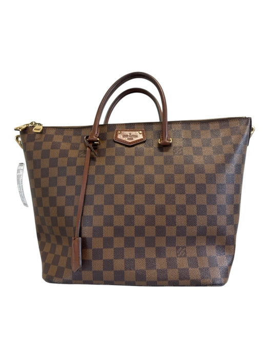 Louis Vuitton Brown Print Coated Canvas Damier Ebene Top Handle Tote Bag Brown Print / Medium