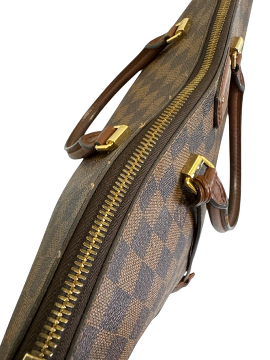 Louis Vuitton Brown Print Coated Canvas Damier Ebene Top Handle Tote Bag Brown Print / Medium