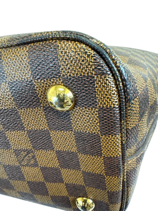 Louis Vuitton Brown Print Coated Canvas Damier Ebene Top Handle Tote Bag Brown Print / Medium
