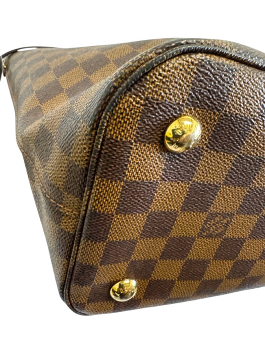 Louis Vuitton Brown Print Coated Canvas Damier Ebene Top Handle Tote Bag Brown Print / Medium