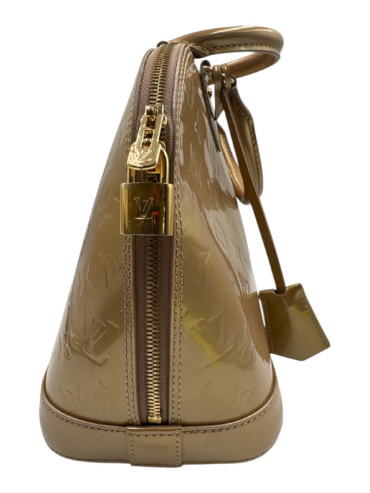 Louis Vuitton Beige Patent Leather Vernis Metallic Top Handle Alma Bag Beige / Medium