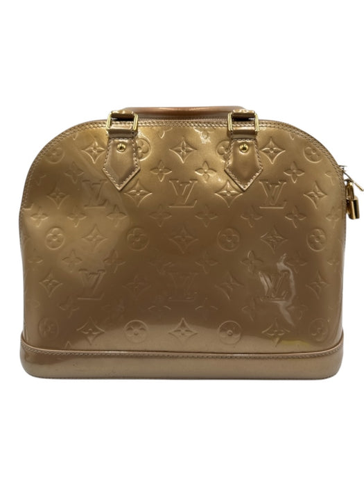 Louis Vuitton Beige Patent Leather Vernis Metallic Top Handle Alma Bag Beige / Medium