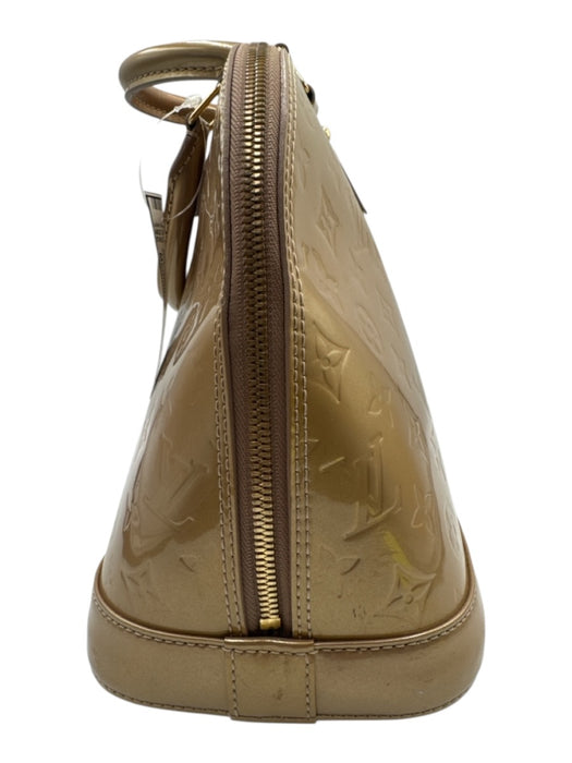 Louis Vuitton Beige Patent Leather Vernis Metallic Top Handle Alma Bag Beige / Medium