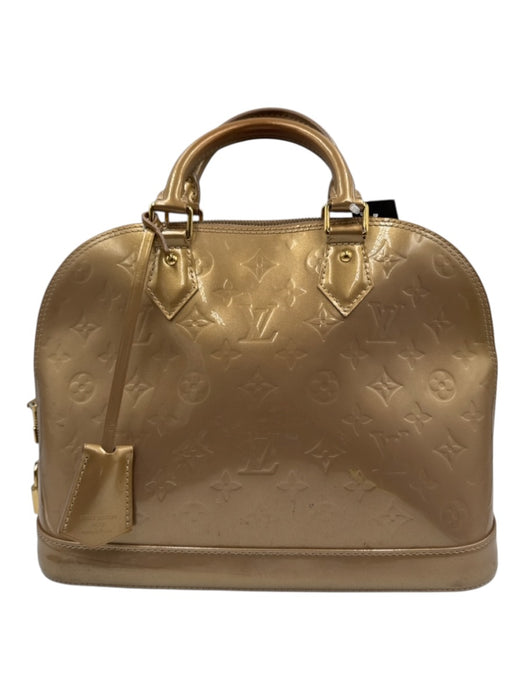 Louis Vuitton Beige Patent Leather Vernis Metallic Top Handle Alma Bag Beige / Medium