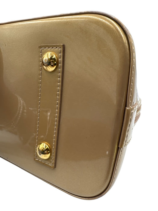 Louis Vuitton Beige Patent Leather Vernis Metallic Top Handle Alma Bag Beige / Medium