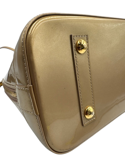 Louis Vuitton Beige Patent Leather Vernis Metallic Top Handle Alma Bag Beige / Medium