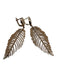 No Brand Crystal Rose Gold Leaf 925 Sterling Silver Hook Back Earrings Crystal