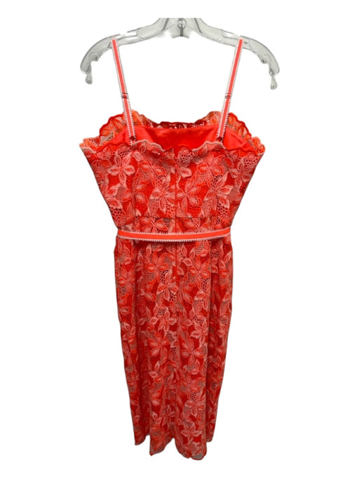 Alex Marie Size 6 Orange & White Spaghetti Strap Floral Crochet Lace Dress Orange & White / 6
