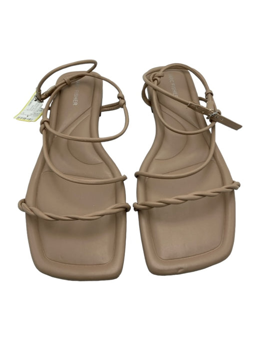 Marc Fisher Shoe Size 9.5 Beige Twisted Knot Square Toe ankle strap Sandals Beige / 9.5
