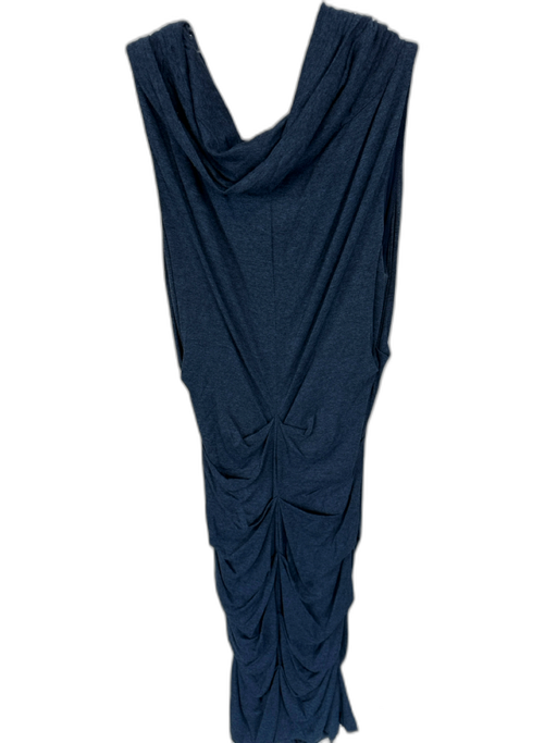 Nicole Miller Size M Navy Jersey Cowl Neck Gathered Side Sleeveless Maxi Dress Navy / M