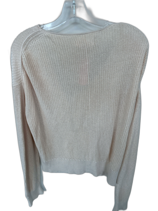 Velvet Size M Cream Cotton Knit Long Sleeve Cardigan Sweater Cream / M