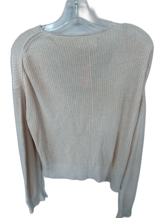 Velvet Size M Cream Cotton Knit Long Sleeve Cardigan Sweater Cream / M