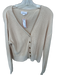 Velvet Size M Cream Cotton Knit Long Sleeve Cardigan Sweater Cream / M