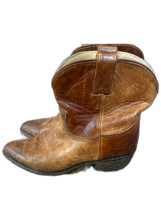 Frye Shoe Size 10B Brown Leather Pointed Toe Western Booties Brown / 10B
