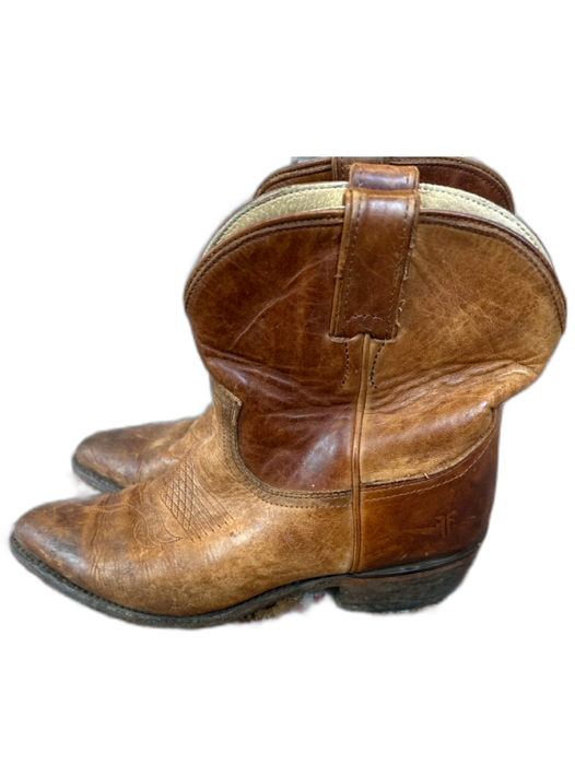Frye Shoe Size 10B Brown Leather Pointed Toe Western Booties Brown / 10B