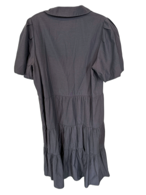 Brochu Walker Size L Charcoal Polyester Blend Short Balloon Sleeve Collar Dress Charcoal / L