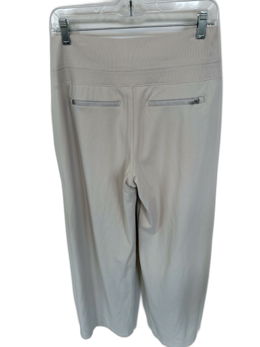 Athleta Size M Bone Nylon Blend Waist Band Wide Leg Athletic Pants Bone / M