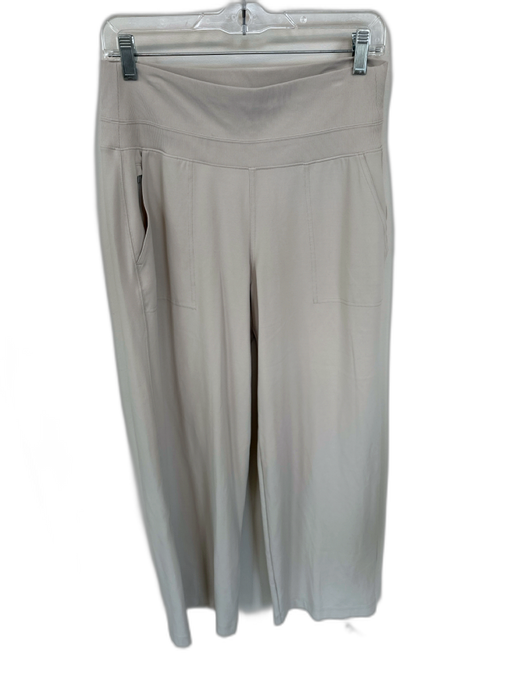 Athleta Size M Bone Nylon Blend Waist Band Wide Leg Athletic Pants Bone / M
