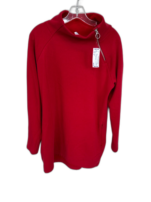 Athleta Size M Red Polyester Blend Long Sleeve Half Zip Athletic Dress Red / M