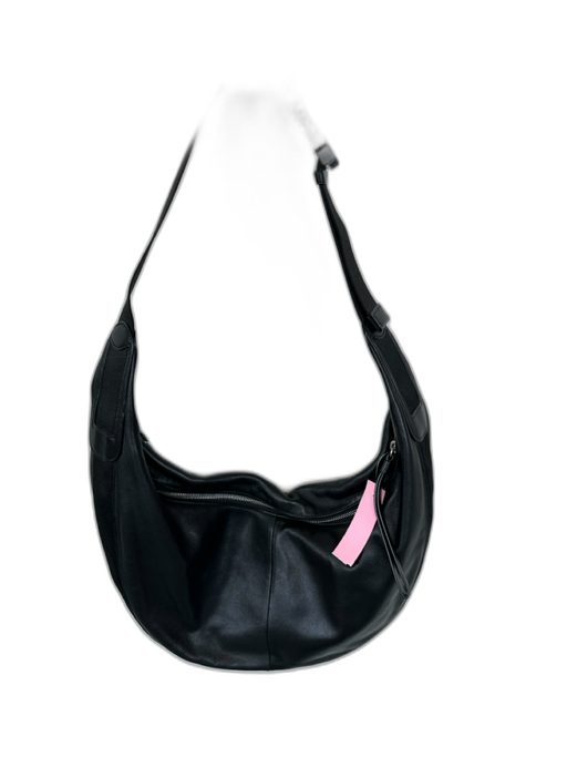 Rag & Bone Black & Silver Leather Crossbody Zip Close Bag Black & Silver / L