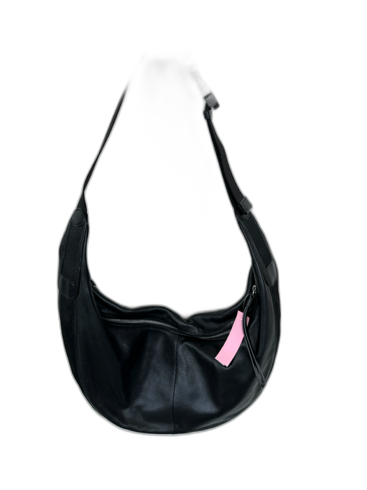 Rag & Bone Black & Silver Leather Crossbody Zip Close Bag Black & Silver / L