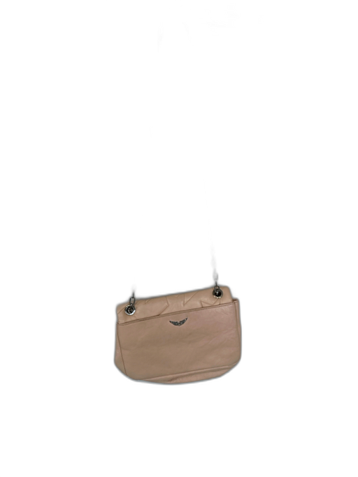 Zadig & Voltaire Nude & Silver Leather Front Flap stars Chain Strap Bag Nude & Silver / S