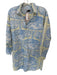 The Cat's Pajamas Size L Yellow & Blue Cotton Collar Long Sleeve Buttons Dress Yellow & Blue / L