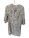 Jude Connally Size 6 Tan & White V Neck Quarter sleeve Greek Dress Tan & White / 6