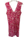 Derek Lam 10 Crosby Size 8 Pink Cotton Floral Sleeveless V Neck Zipper Dress Pink / 8