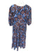 Jude Connally Size S Blue & Orange Nylon Blend 3/4 Balloon Sleeve Maxi Dress Blue & Orange / S