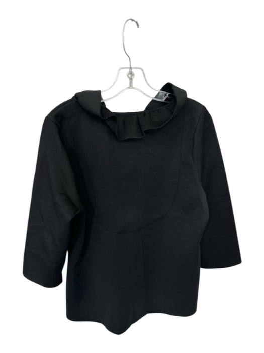Gretchen Scott Size XL Black & Pink Polyester Blend Ruffle Collar Top Black & Pink / XL