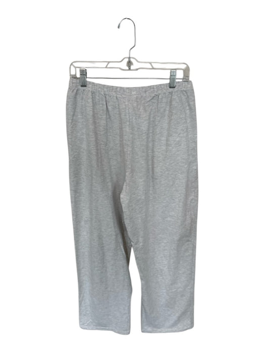 Adanola Size M Light Gray Cotton Elastic Waist Heathered Wide Leg Athletic Pants Light Gray / M