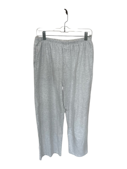 Adanola Size M Light Gray Cotton Elastic Waist Heathered Wide Leg Athletic Pants Light Gray / M