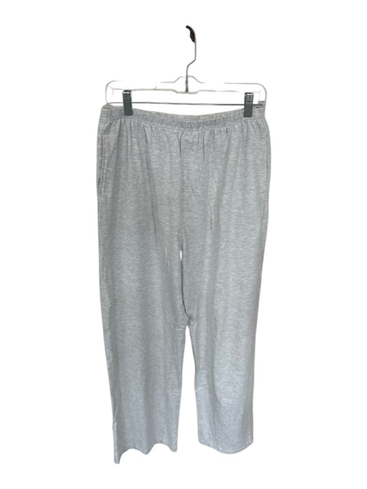 Adanola Size M Light Gray Cotton Elastic Waist Heathered Wide Leg Athletic Pants Light Gray / M