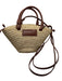 Sezane Tan & Brown Straw & Leather Top Handles Drawstring Interior Bag Tan & Brown / S