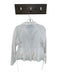 Alexis Size M White Cotton Long Sleeve Acordian Pleated Button Down Collar Top White / M
