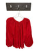 Trina Turk Size Est S Tomato Silk Blend Long Balloon Sleeve Back Button Top Tomato / Est S