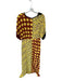 Diane Von Furstenberg Size M Yellow & Brown Lenzing Blend Short Sleeve Dress Yellow & Brown / M