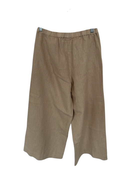 Frank & Eileen Size S Tan Linen High Waist Elastic Waist Wide Leg Pants Tan / S