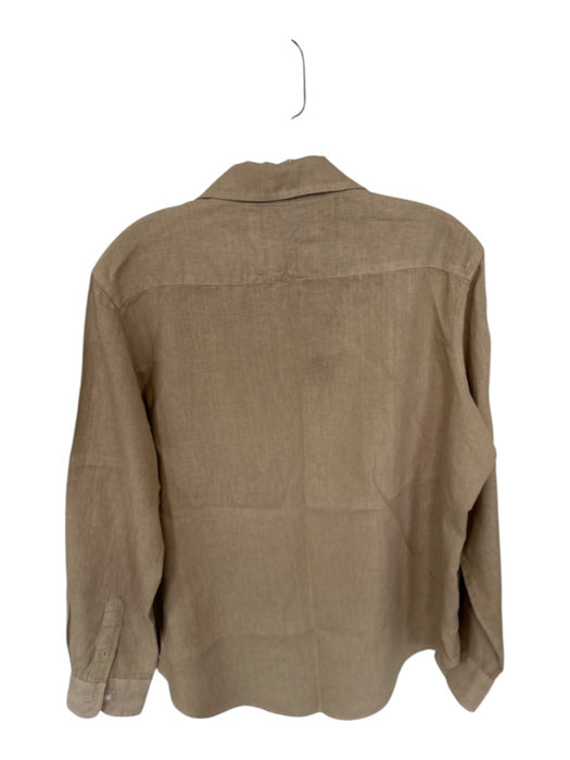 Frank & Eileen Size S Tan Linen Long Sleeve Button Down Top Tan / S