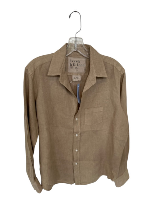 Frank & Eileen Size S Tan Linen Long Sleeve Button Down Top Tan / S