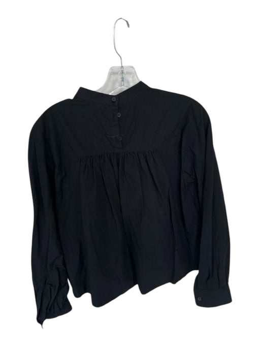 COS Size 8 Black Cotton Long Sleeve Back Button Top Black / 8