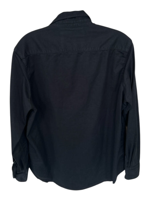 Frank & Eileen Size S Black Cotton Long Sleeve Button Down Raw Hem Top Black / S