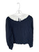 Reformation Size L Navy & white Viscose Long Sleeve Bib Polka dot Top Navy & white / L