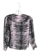 Ganni Size 36 Pink & Black Cotton Long Sleeve Animal Print Bib Top Pink & Black / 36
