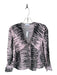 Ganni Size 36 Pink & Black Cotton Long Sleeve Animal Print Bib Top Pink & Black / 36