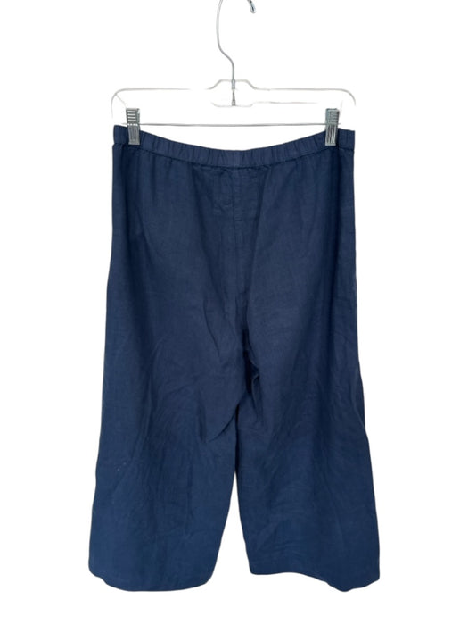 Frank & Eileen Size S Navy Linen High Waist Elastic Waist Wide Leg Pants Navy / S