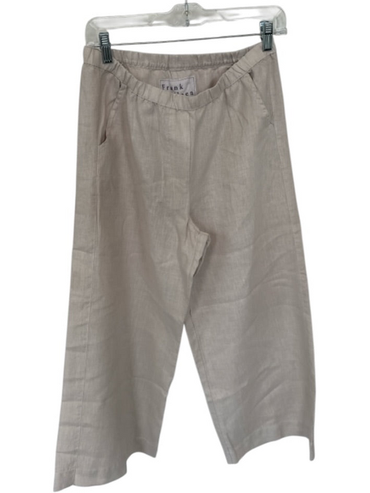 Frank & Eileen Size S Oatmeal Linen High Waist Elastic Waist Wide Leg Pants Oatmeal / S